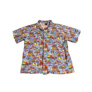 Vintage Krazy Klothes Ldt. Colorful Short Sleeved Hawaiian Button Down Mens Shir